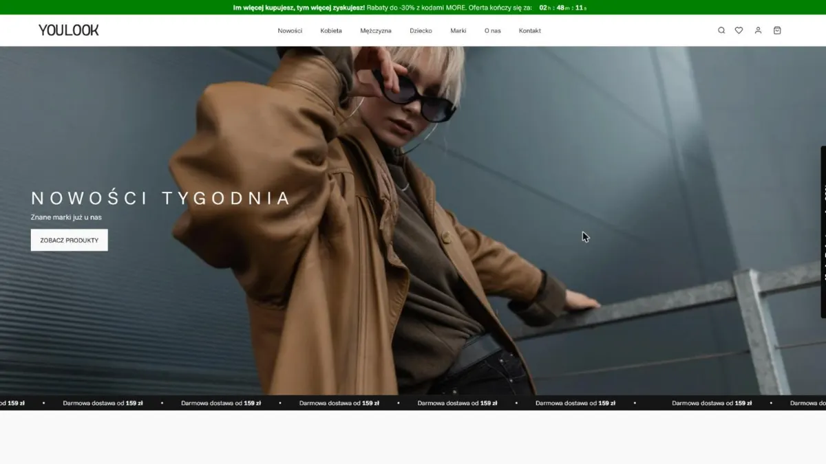 Sklep YouLook.pl na komputerze