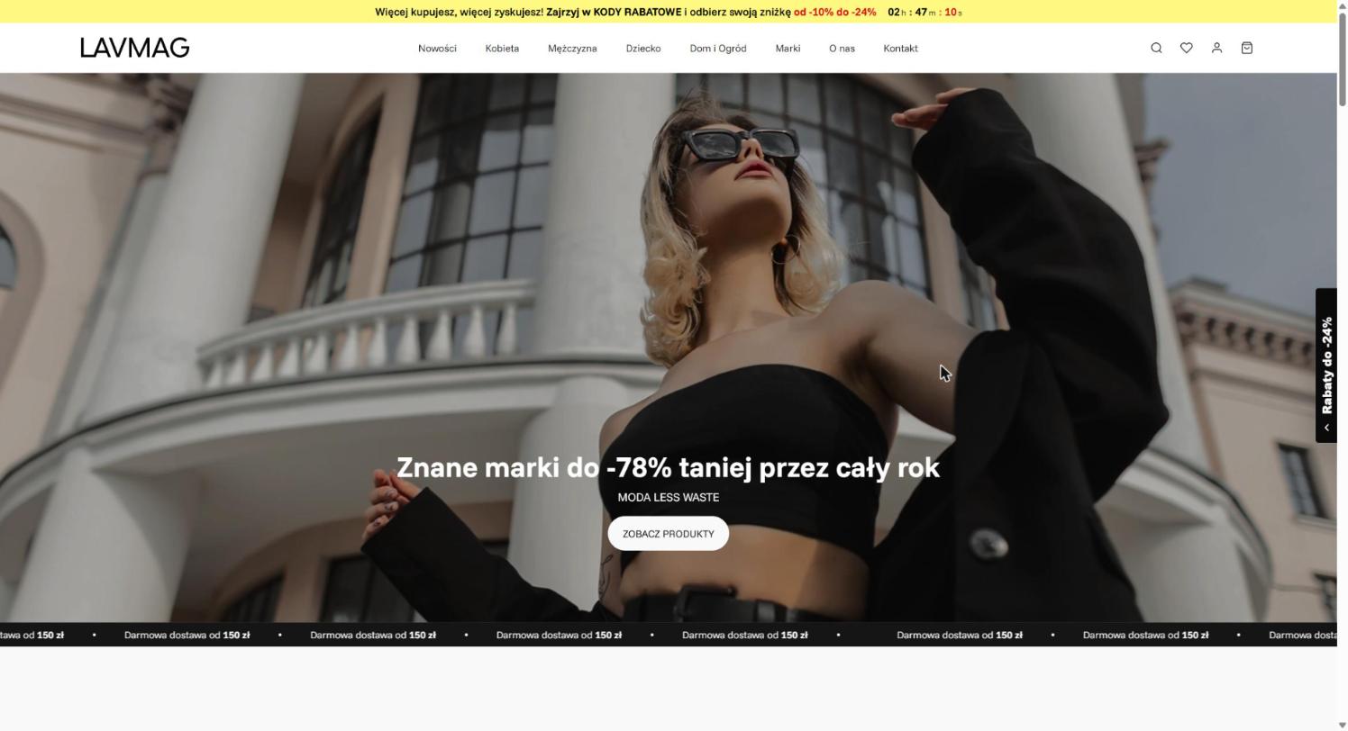 Sklep LavMag.eu, strona główna